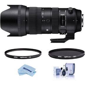 Sigma 70-200mm F2.8 DG OS HSM Sports Telephoto Zoom Lens for Nikon F Mount, DSLR Cameras (590955), Bundle with Hoya NXT Plus 10-Layer HMC Multi-Coated Circular Polarizer + UV Filter, Cleaning Kit