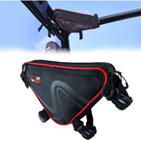 StarknightMT 1 Pack Universal UTV Roof Storage Bag, Triangle Bike Bag Waterproof UTV Overhead Bag Fits 1.75" to 2" Roll Bar Compatible with Can Am X3 Commander Defender, Polaris Ranger RZR