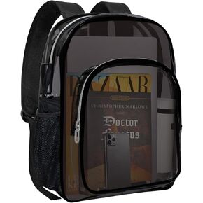 HEEYA Clear Backpack Heavy Duty Transparent Backpack for Security, Sports, Work, Travel, Stadium