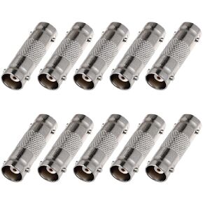 10 Pack BNC Female to Female Connector, 10 PCS BNC Barrel Coupler Connector Adapter for CCTV Camera Survelliance System