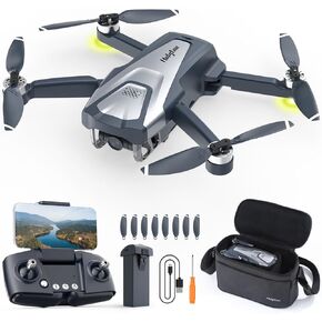 Holyton Drones with Camera for Adults 4k, HT50 Drone with Remote Control Camera, GPS Quadcopter Auto Return, Follow Me, Brushless Motor, Circle Fly, Waypoint Fly, Altitude Hold, Headless Mode