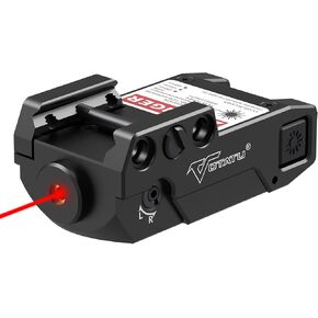 Votatu H3L-R Strobe Tactical Red Laser Sight, Aluminum Metal Construction Pistol Mount Ultra Low Profile Red Beam Laser Sight with Magnetic USB Charging, Ambidextrous Control