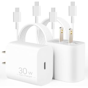 Pixel Charger for Google Pixel 9 pro xl/8/8a/7/7 Pro/6a/6,2Pack 30W USB C Charger for Samsung Galaxy A14/S21,USB C Charger Block with 6.6ft Cable(PD30W)