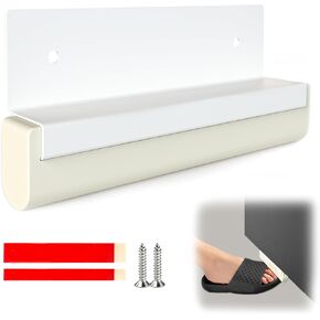 سحب القدم لدرج خزانة القمامة، تصميم بدون استخدام اليد لخزانة قمامة المطبخ، فتاحة بدون لمس لباب الخزانة المتراكب بالكامل (عرض 0.6 بوصة - مناسب لباب الخزانة الرقيق) in Kuwait