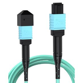 MTP/MPO to MPO Fiber Cable, 3M OM3 Multi-Mode Fiber Patch Cable 12 Strand for QSFP+Transceivers MTP Compatible Application