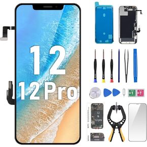 for iPhone 12 Screen Replacement 6.1" for iPhone 12 Pro with Ear Speaker and Proximity Sensor 12pro 3D Touch LCD Display Digitizer Full Assembly Repair Kits Fix Tools A2172 A2402 A2403 A2404