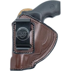 Maxx Carry IWB Leather Revolver Holster for Ruger LCR, LCRx, SP101 | S&W Bodyguard 38 Special, M&P 340 | Taurus 85, 605, 856 and Other Snub Nose Revolvers