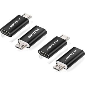 New USB C Female to Micro USB Male Adapter (4Pack), Micro USB Adaptor, Micro USB to USB C Adapter Fast Charger Power Cable Plug Strip Extender for Nexus Nokia LG Xbox PS Kindle Samsung Galaxy Devices