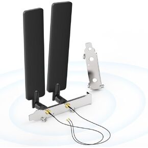 Bingfu Tri-Band WiFi 2.4GHz 5GHz 6E Wifi6 Antenna & 8inch U.FL IPX IPEX to RP-SMA Cable with PCI Slot Bracket for M.2 NGFF Intel Wireless Network Card WiFi Adapter