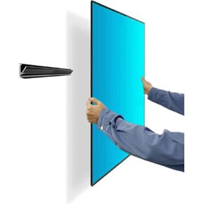(2 Set) No Stud TV Wall Mount, Drywall Studless TV Hanger No Damage, No Drill, Dry Wall Flat Screen TV Easy Install Bar Bracket fits VESA 12-55 inch TVs up to 99 lbs, Include Hardware Levels
