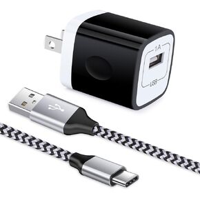 Type C Wall Charger, 5V/1A Charging Block Wall Charger Plug Cube Brick with 6ft USB C Cable Type C Charger Cable Cord for Samsung Galaxy S24 S23 Ultra S22 Ultra 5G S22 S21 S20, Pixel 8 Pro 7a 7 6a 6 5