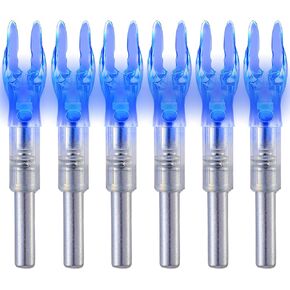 12-Pack or 6-Pack S Lighted Nocks for Arrows .244/6.2mm Lighted Arrow Nocks for Archery Hunting, Screwdriver Included