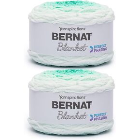 Bernat Blanket Perfect Phasing - 2 Pack of 220 Yards/10.5 oz Aquatic 100% Polyester Yarn