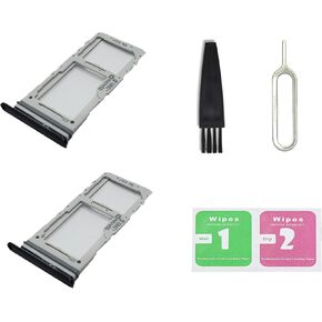 for Galaxy S20 Plus S20 Ultra Dual SIM Card Tray Replacement, Dual SIM Card Slot Holder Compatible with Galaxy S20 Plus S20 Ultra (Cosmic Black)