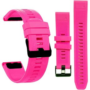 Threeeggs Compatible for Fenix 6S Sapphire Bands, 20mm Soft Silicone Band for Garmin Fenix 7S 6S 5S / Fenix 5S Plus / 6S Pro Solar/Instinct 2S / D2 Delta S/Descent Mk2S (Pink)