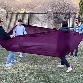 19.68 ft/6.0 Meters Polyester and Spandex Slingshot, Large Compression Stretchy Sensory Loop, Team&Trust Building Games,Best Outdoor Games for Friends, Family, Adults, Purple, One Size
