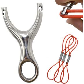 Piaoyu Stainless Steel Slingshot Traditional Recurve Professional Outdoor Hunting Shooting Simpleshot with 3pcs Rubber Bands, Slingshots for Adults