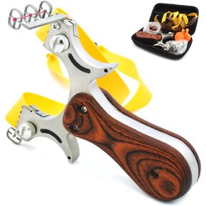 Slingshot, Professional SlingShots Set, High Velocity Powerful slingshots for Hunting, Adult Outdoor Slingshot, Stainless Steel Velocity Catapult Slingshot with 3 Rubber Bands