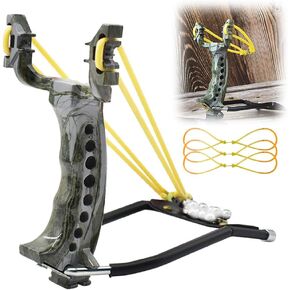 Wrist Rocket Slingshots for Adults, Hunting Slinghsot with 3 Sling Shot Bands, Metal Slingshot Catapult for Shooting Practice and Recreation, Heavy Duty Sling Shots for Fishing