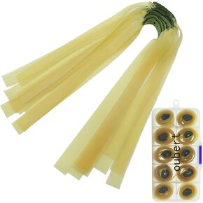 OBTOUTDOOR 10 Pcs Slingshot Bands Flat Slingshot Replacement Bands with Box for Hunting Slingshot