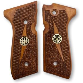 Wooden Handmade Grips for Beretta 92FS, 92, 92F, 92A1, 92FS INOX, 92G, 92D, 96, 96D, 96A1, M9, M9A1 and Girsan Regard MC Grips, Cachas para 9mm Beretta 92FS (92 F - Classical Series)