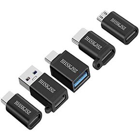 USB Type C Adapter,Micro USB to USB C Adapter,USB Type C to USB-A, USB C to USB 3.0 Adapter and more-5Pack Black