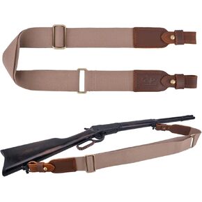 Leather Rifle Sling Gun Shoulder Adjustable Belt for Hunting