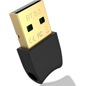 5.3 Bluetooth Adapter for PC, Wansurs Bluetooth Dongle, Plug & Play for Windows 11/10, Bluetooth Transmitter & Receiver for Keyboard/Mouse/Headphone/Speakers/Printer