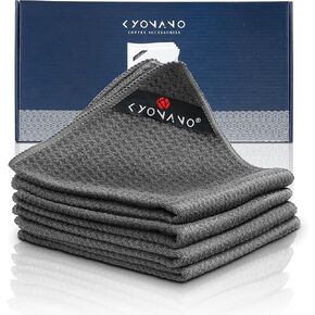 KYONANO Espresso Accessories - Barista Micro Cleaning Towels 4 Pack - Make The Perfect Coffee or Espresso - Coffee Accessories for Barista to Clean Steam Wand Coffee or Espresso Machine(12''x12'')