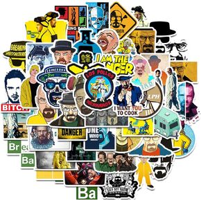 Breaking Bad Sticker 50pcs Cool Stickers for Computers Laptop Skateboard Stickers for Teens Adults Laptop Skateboard Guitar Luggage Vinyl Decal Stickers Packs (Breaking Bad)