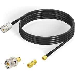 SMA ذكر إلى UHF أنثى SO-239 RF كابل محوري 6ft + 2 قطعة SMA SO239 محول لراديو RTL-SDR/Ham CB/هوائي الراديو المحمول/محلل هوائي NanoVNA إلخ. in Kuwait