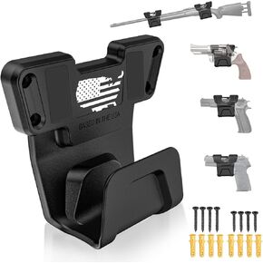Upgrade Gun Magnet Mount with Safety Trigger Guard Protection for Most Guns, Magnetic Gun Holder Easy Conceal for Car, Safe, Vehicle, Desks, Walls, Handgun Rifle Shotgun, Revolver