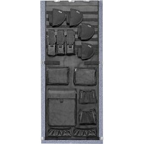 Gun Safe Door Organizer,Molle Gun Safe Door Panel Organizer with Pistol Holder Mag Pouch, Fit Door Panel Width from 18.5 to 25inches,Gun Safe Accessories Storage(18W*46.5H inch)