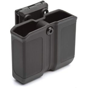 حافظة مجلات مزدوجة من البوليمر OWB، تناسب مجلات مكدسة مزدوجة مقاس 9 مم/.40 من Glock، S&W، Sig Sauer، Springfield، Taurus، Beretta، Ruger، Walther، Canik، Colt، CZ، H&K