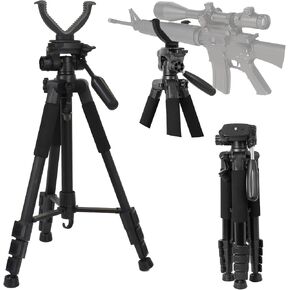 Rifle Shooting Rest Tripod with V Yoke Bracket V Shaped Gun Rack for Hunting，Aluminum Construction