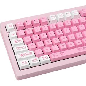 127 Keys Keycaps White Theme Minimalist Styles, PBT Keycaps Japanese, Cherry Keycaps Black and White Japanese Keycaps, Dye-Sub Custom Keycaps 60 Percent for Mechanical Keyboard