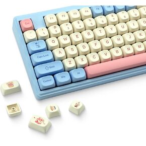 PBT Keycaps,Christmas Keycaps XVX MOA Cute Keycaps for Mechanical Keyboard Purple Grape Dye-Sublimation Custom Keyboard Keycap for Long Nails Compatible with MX Switches-Purple &White
