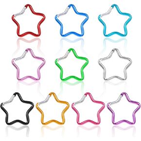 10Pcs Colored Star Carabiner Metal Carabiner Clip Star Shaped 1.57x1.57inch Star Shaped Climbing Buckle for Traveling Camping Fishing Hiking
