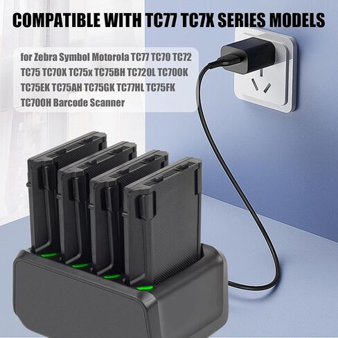 CBQ TC77 4-Slot Charging Cradle Charging for Zebra Symbol TC70 TC75 TC72 TC77 TC75EK TC75AH TC75GK TC700H TC700K TC77HL TC720L BT-000318 82-171249-01,Zebra Scanner Fast Charging Accessories. in Saudi Arabia