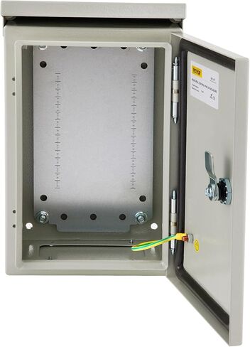 VEVOR Electrical Enclosure, 12'' x 8'' x 8'' 4 Outdoor Enclosure, IP65 Waterproof & Dustproof Cold-Rolled Carbon Steel Hinged Junction Box for Outdoor Indoor Use, with Rain Hood in Saudi Arabia