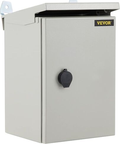 VEVOR Electrical Enclosure, 12'' x 8'' x 8'' 4 Outdoor Enclosure, IP65 Waterproof & Dustproof Cold-Rolled Carbon Steel Hinged Junction Box for Outdoor Indoor Use, with Rain Hood in Saudi Arabia