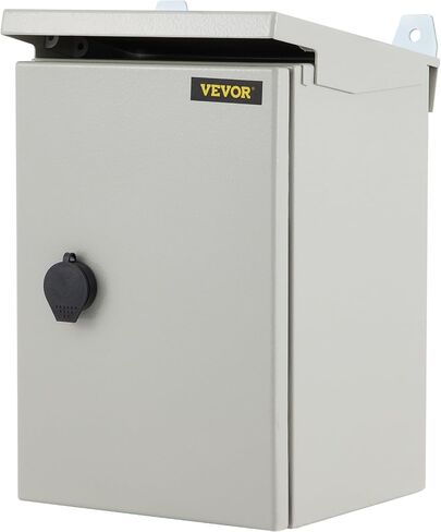 VEVOR Electrical Enclosure, 12'' x 8'' x 8'' 4 Outdoor Enclosure, IP65 Waterproof & Dustproof Cold-Rolled Carbon Steel Hinged Junction Box for Outdoor Indoor Use, with Rain Hood in Saudi Arabia