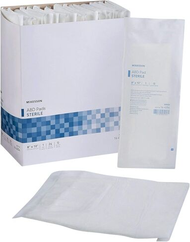 McKesson Sterile ABD Pads 8 x 10 in [48 Count] – Abdominal Pads for Wound Care, Non Stick Gauze Dressing, Surgical Absorbent Pad for Drainage and Post-Op Use in Saudi Arabia