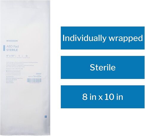 McKesson Sterile ABD Pads 8 x 10 in [48 Count] – Abdominal Pads for Wound Care, Non Stick Gauze Dressing, Surgical Absorbent Pad for Drainage and Post-Op Use in Saudi Arabia