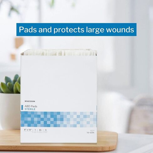 McKesson Sterile ABD Pads 8 x 10 in [48 Count] – Abdominal Pads for Wound Care, Non Stick Gauze Dressing, Surgical Absorbent Pad for Drainage and Post-Op Use in Saudi Arabia
