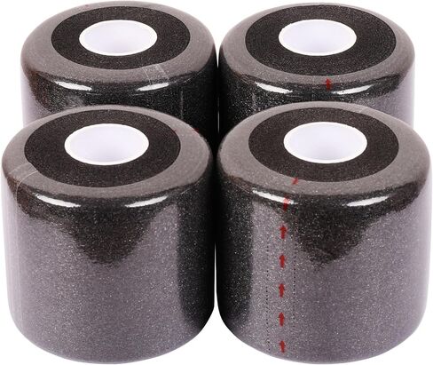 popbob (6 Pack) Black Pre Wrap Tape Athletic Foam Underwrap Tape Sports Pre-wrap Athletic Tape for Hair Ankles Wrists and Knees, 2.4 Inches x 22 Yards in Saudi Arabia