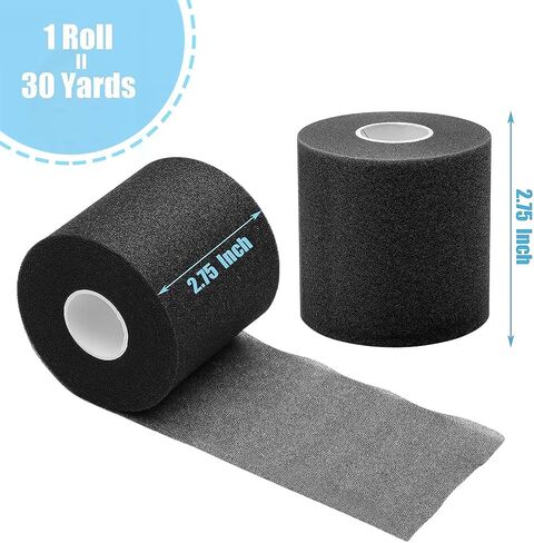 popbob (6 Pack) Black Pre Wrap Tape Athletic Foam Underwrap Tape Sports Pre-wrap Athletic Tape for Hair Ankles Wrists and Knees, 2.4 Inches x 22 Yards in Saudi Arabia