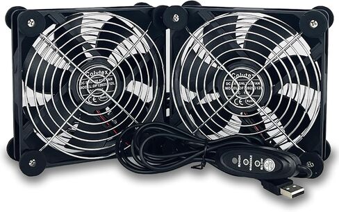 120mm USB Fan - 12V DC Fan Ultra Silent Cooling Fan, 2000 RPM Portable 3 Speed Adjustable Fan for Tablet TV Receiver DVR Xbox Computer Cabinet Component Cooling, 2 Pack in Saudi Arabia
