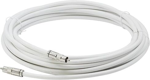 THE CIMPLE CO Digital Audio Cable - Coaxial - with RCA Connections, 75 Ohm - Low and High Frequency RG6 Coax - Subwoofer - (S/PDIF) White RCA Cable, 25 Feet in Saudi Arabia