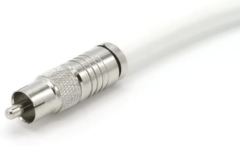 THE CIMPLE CO Digital Audio Cable - Coaxial - with RCA Connections, 75 Ohm - Low and High Frequency RG6 Coax - Subwoofer - (S/PDIF) White RCA Cable, 25 Feet in Saudi Arabia